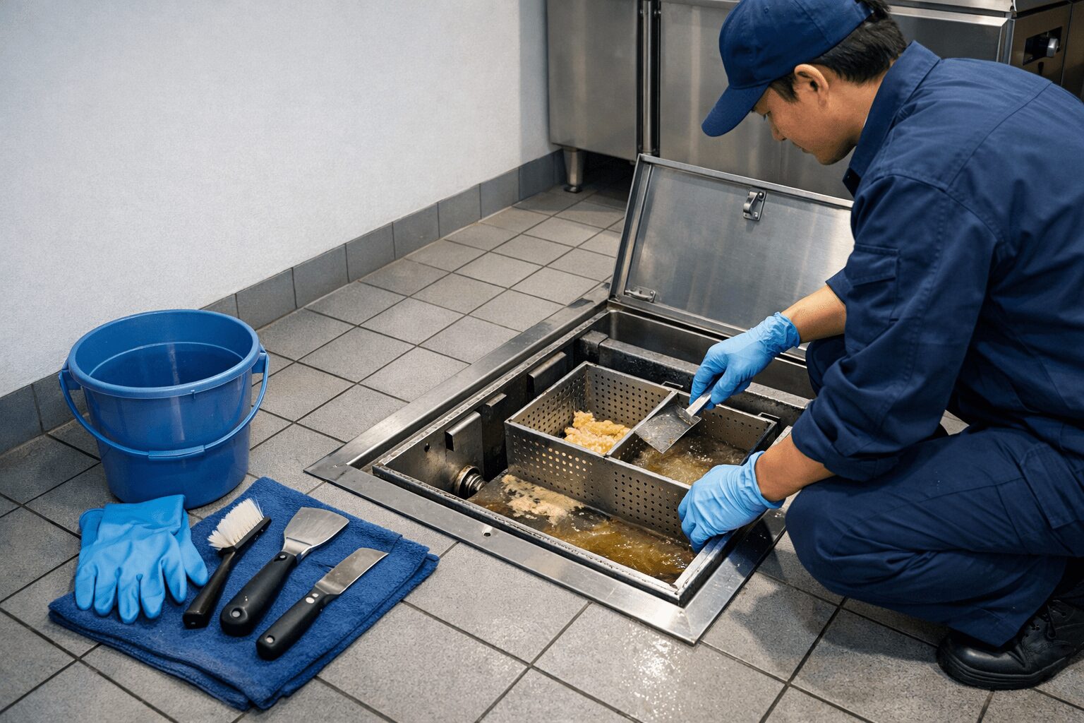 グリストラップの清掃頻度と簡単な掃除方法