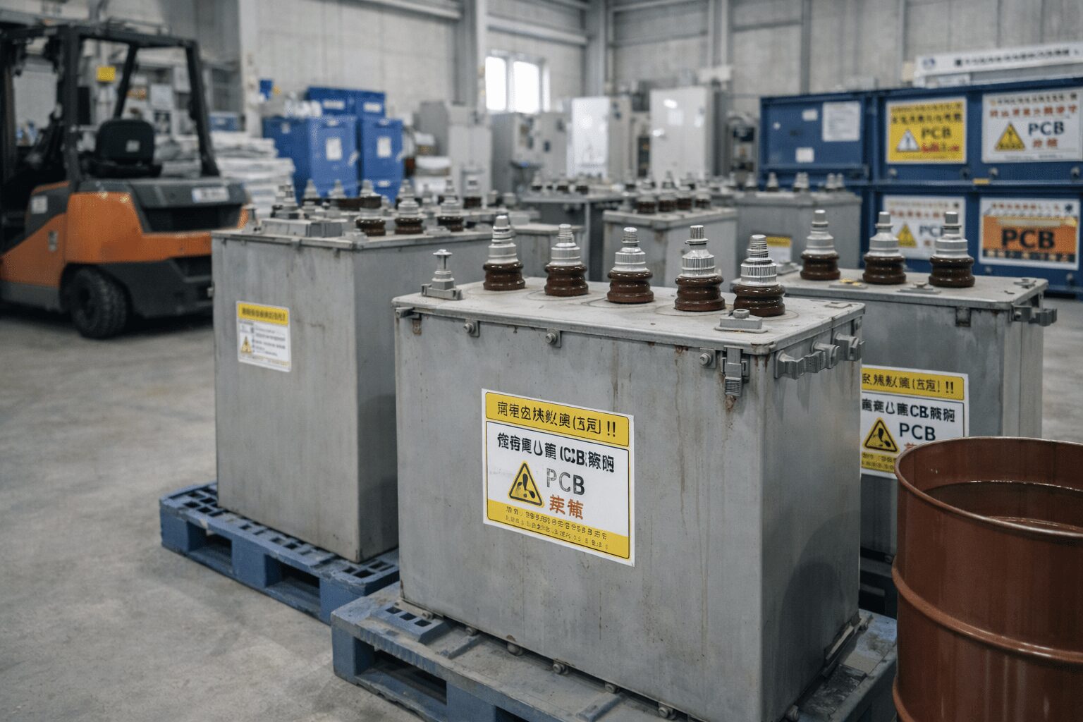 コンデンサーの処分風景