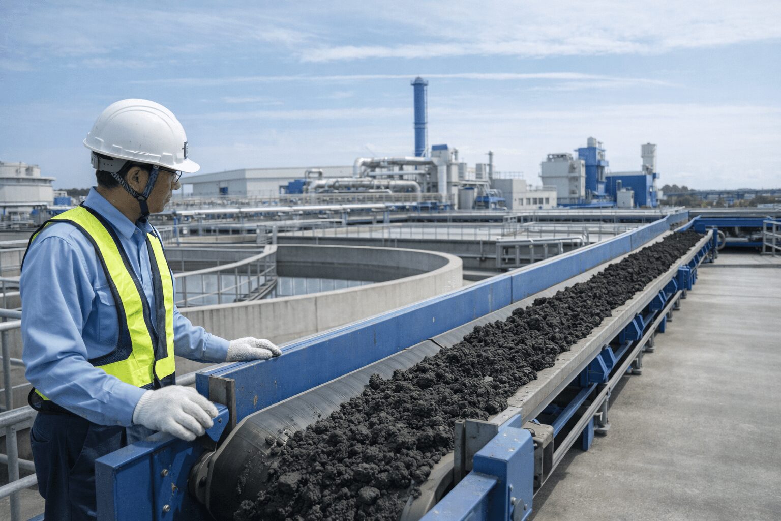 下水汚泥の処分風景
