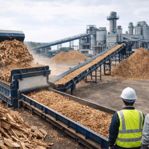 木くずの処分風景