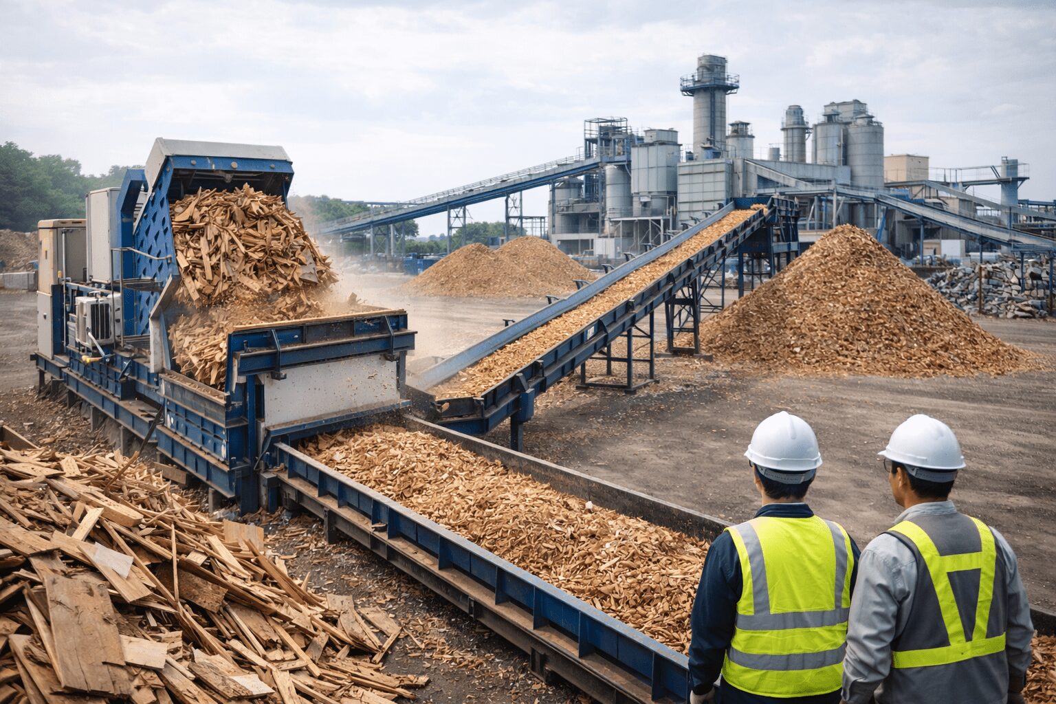木くずの処分風景