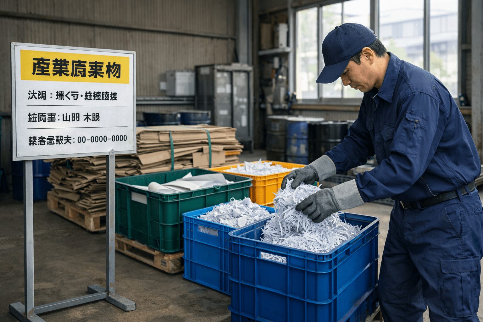 紙くずの処分風景