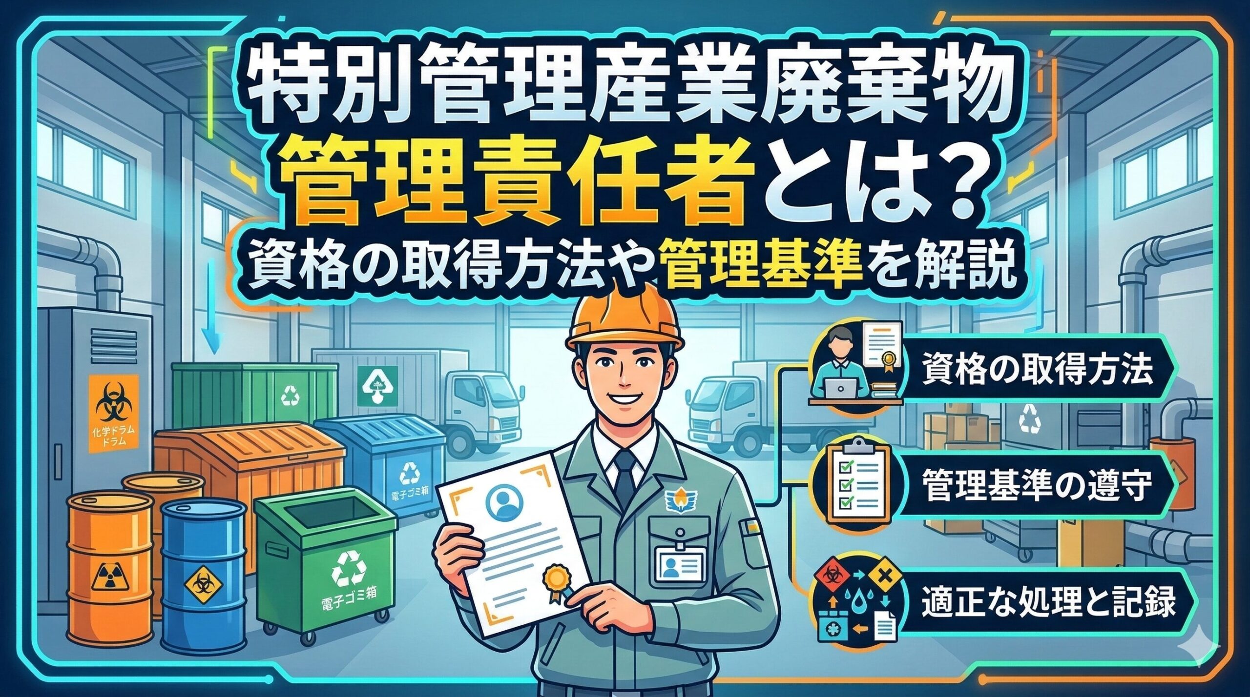 特別管理産業廃棄物管理責任者とは？資格の取得方法や管理基準を解説