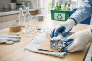 ガラスの破片処理とリサイクル