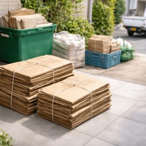 カードボックスとリサイクルの風景